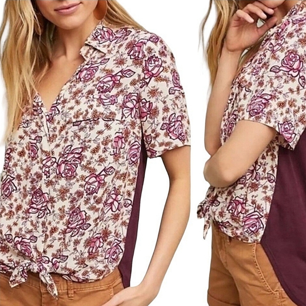 Anthropologie Porridge Bergen Button Up Blouse Size M